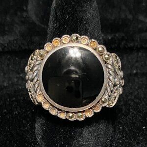 Ring Black Tourmaline Size 7.5 Jewelry Sterling Silver Stamped 925